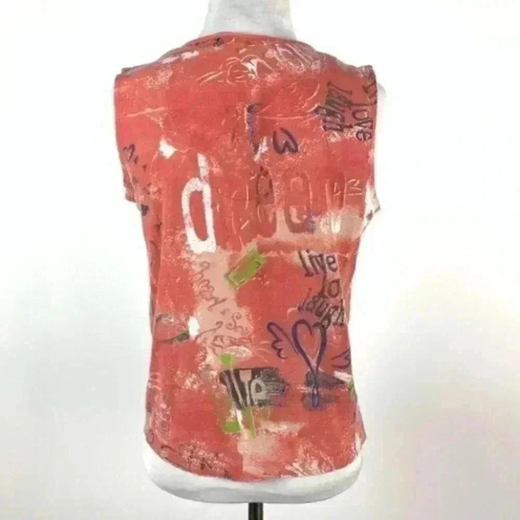 Chicos tank top sz 0 S 4 Orange green mixed media - Picture 4 of 8